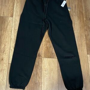 Essentials Fear of God Black Sweatpants Joggers Cuffed